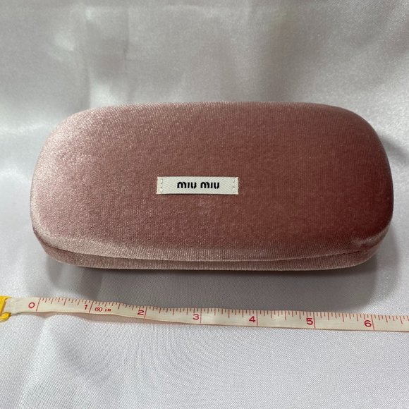 Miu Miu Sunglasses Case, Pink Velvet Clamshell,Boxed, Gray Cloth, Drawstring Bag - Picture 7 of 12